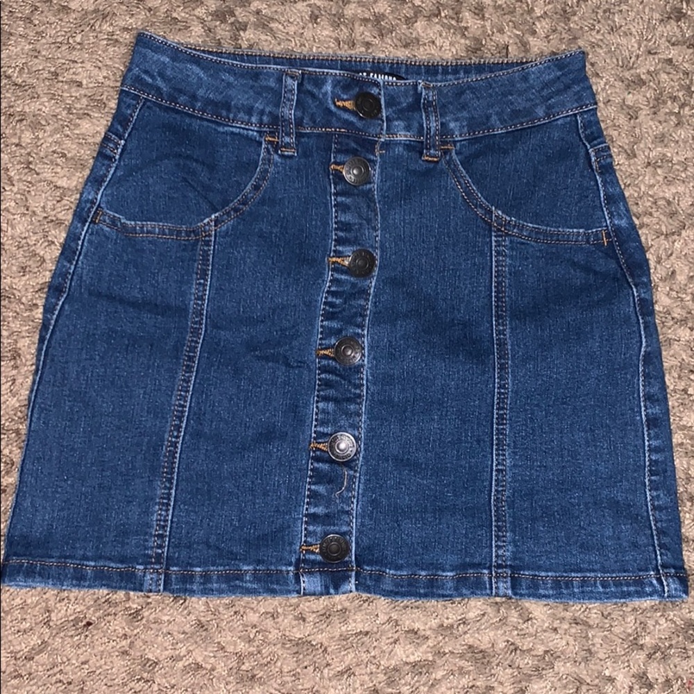 denim button skirt